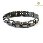 Double Layer Natural Hematite Bracelet – Magnetic Look Healing Stone for Men & Women - Image 2