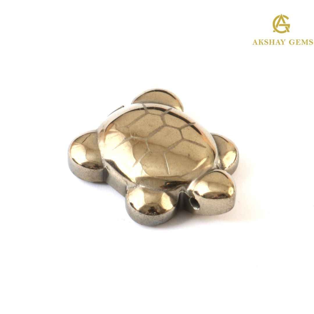 117_99908cfe-aed9-4098-aa0a-8b4465002d1c-1.jpg Golden Pyrite Turtle (Coated Hematite) – Vastu Decor & Good Luck Symbol - Image 1