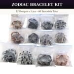 Zodiac Crystal Bracelet Starter Kit | 12 Signs | 5 Pcs Each | 8mm Natural Gemstone Beads | Wholesale