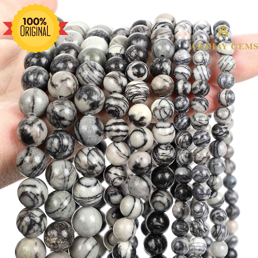 179_cb76bc2b-b72c-49a6-a392-8e0850e05f9d-1.png Natural Black Web Jasper String - Image 1