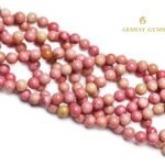 Pink Rhodonite Round Beads String - Image 2