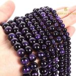 Purple Tiger Eye Round Beads Healing Gemstone Loose Beads - Image 2