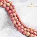 Pink Rhodonite Round Beads String - Image 3