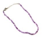 Set of 6 Natural Small Beads Stone (Anklet) – 3 mm Faceted Crystal Beads (9”) - Image 2