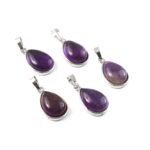 Natural Amethyst Pear Pendant – Purple Teardrop Gemstone Pendant for Jewellery Making & Resale (Wholesale)