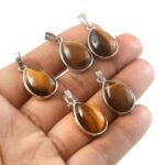 Natural Yellow Tiger Eye Pear Pendant – Golden Brown Teardrop Gemstone Pendant for Jewellery Making & Resale (Wholesale) - Image 2