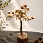 Natural Rudraksha & Shell Gemstone Tree – Handcrafted Decorative Art