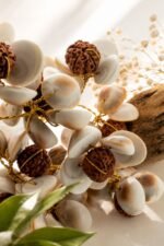 Natural Rudraksha & Shell Gemstone Tree – Handcrafted Decorative Art - Image 2